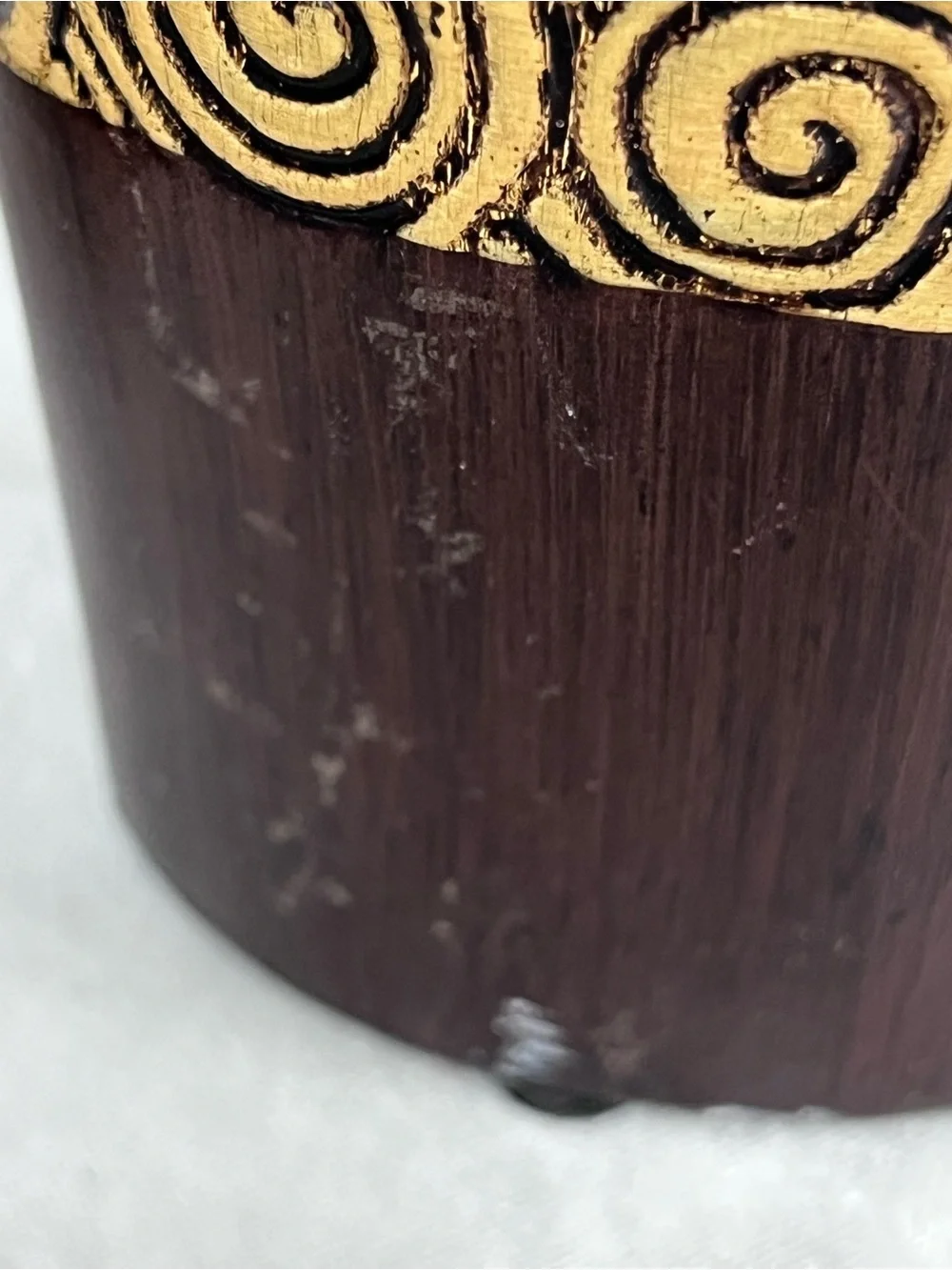 Brown Decorative Vase Set spiral accents 3 piece FLAWED